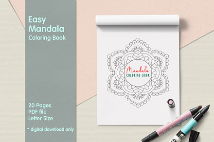 Easy Mandala Coloring Book