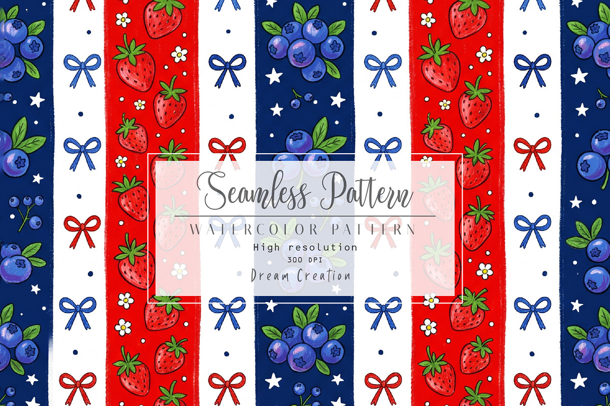 4th of July Patriotic Pattern, a Texture Illustration by Dream Creation (Photo 1 of 5)