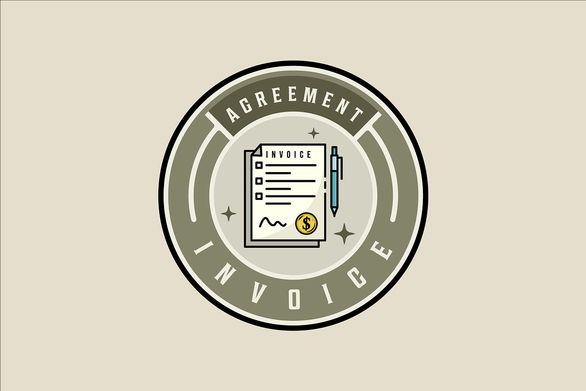 invoice emblem logo vector color, a Branding & Logo Template by zyxroun shop