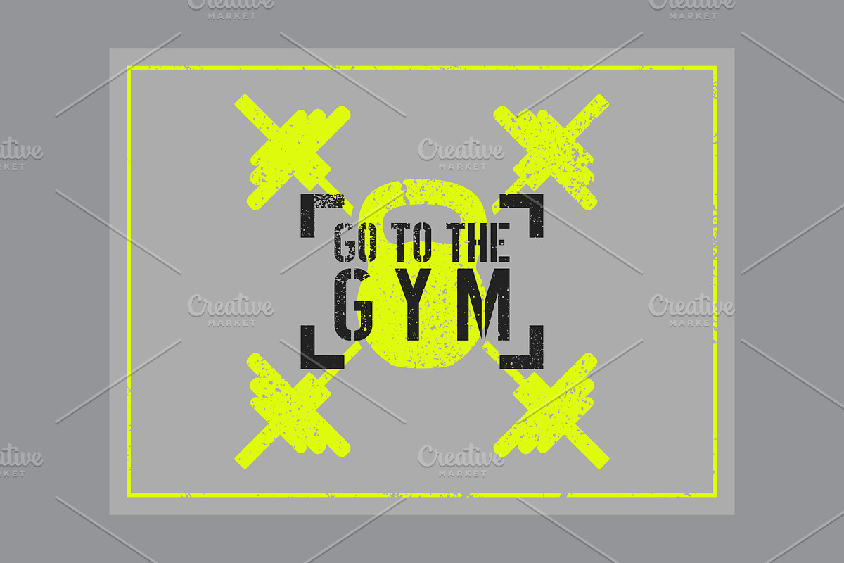 Gym vintage vector poster set., a Sport Illustration by PoPaShop (Photo 4 of 6)