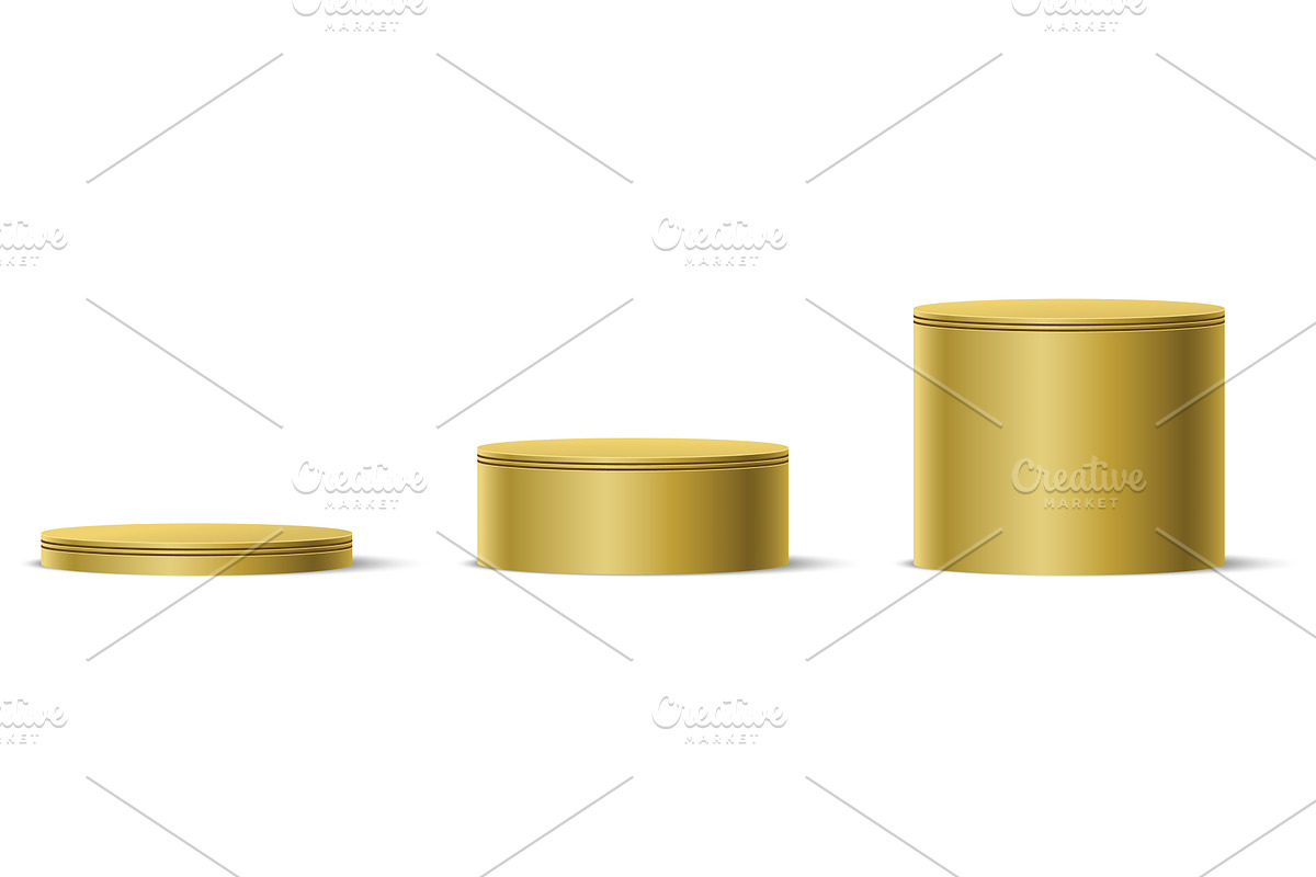 Realistic gold podium or pedestal of, an Object Illustration by Vectorbuum