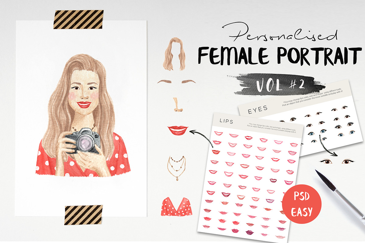 Personalised Female Portrait Creator, a Person Illustration by SoNice (Photo 1 of 5)