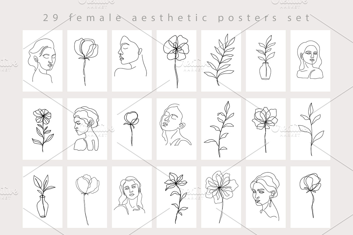 Female Aesthetic One line Drawings, a Graphic by Katrinelly (Photo 9 of 19)