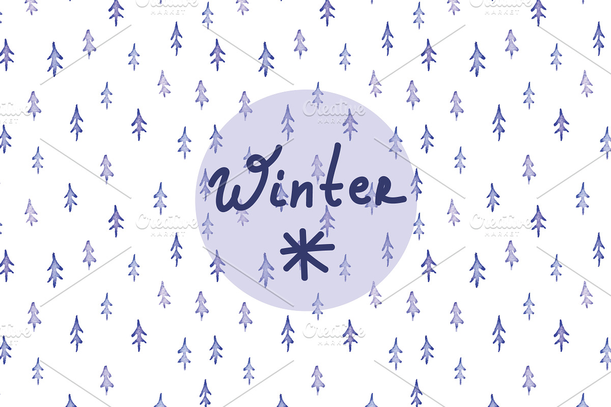 Winter watercolor background.