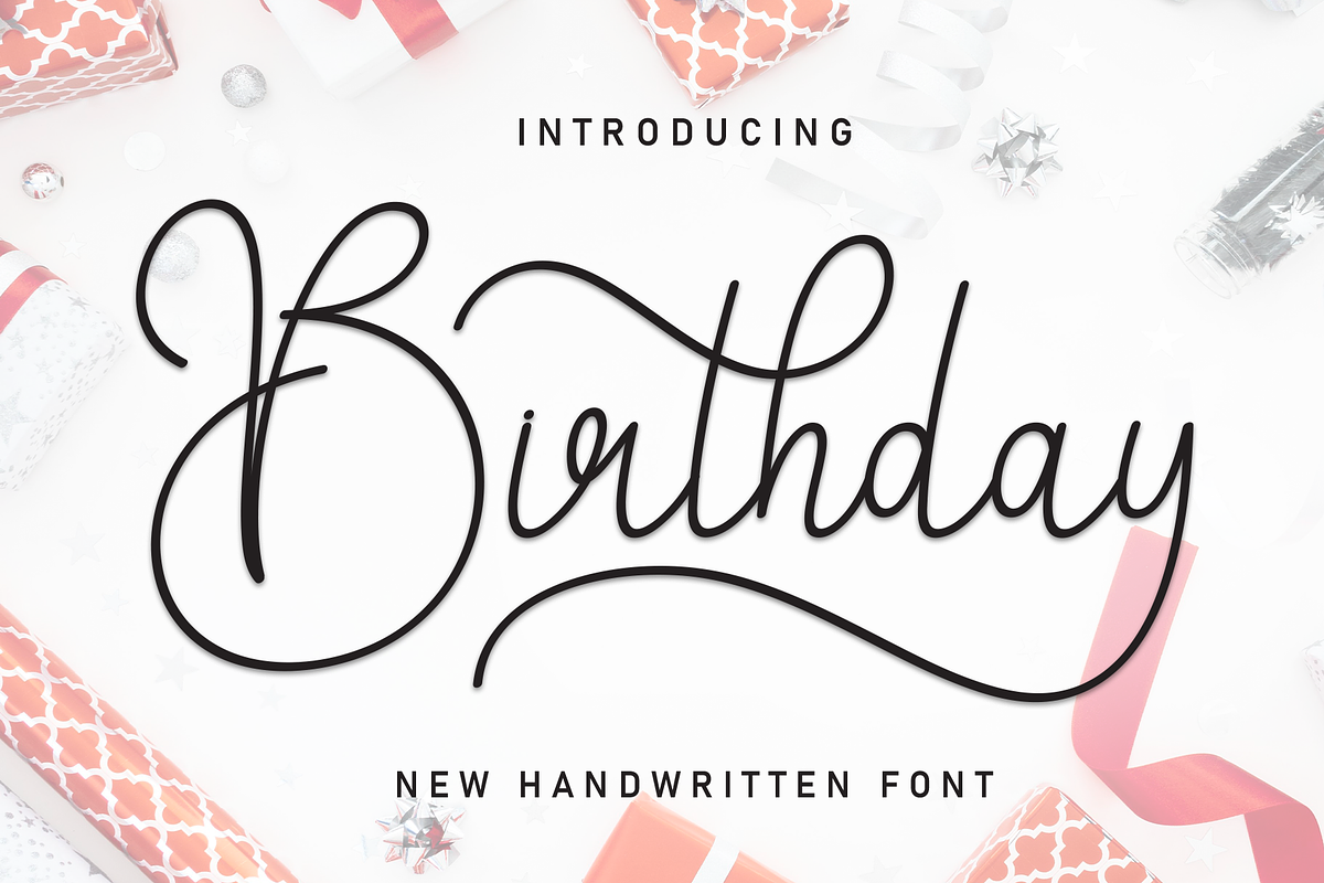 Birthday | Script Font, a Handwritten Font by Scratchones (Photo 1 of 9)