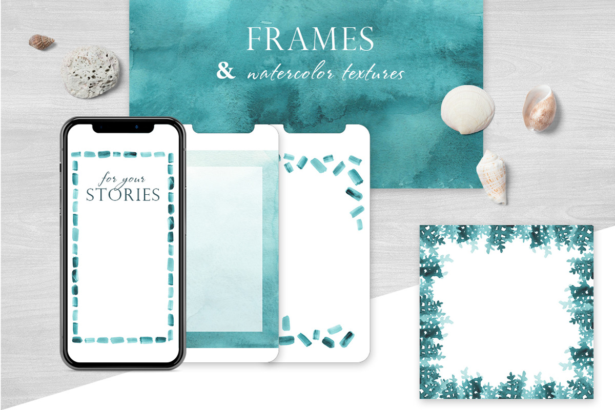 Marine Watercolor Collection, a Texture Illustration by WinWinFolly (Photo 6 of 7)
