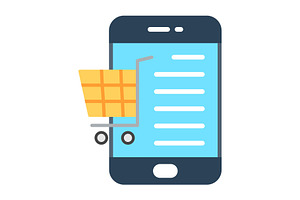 Shopping Online Flat Icon, a Duotone Icon by Pexelpy