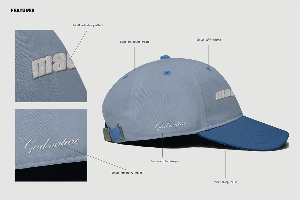 Baseball Caps Hat Mockup Vol 1, a Hat Mockup by made_by_nope (Photo 27 of 29)