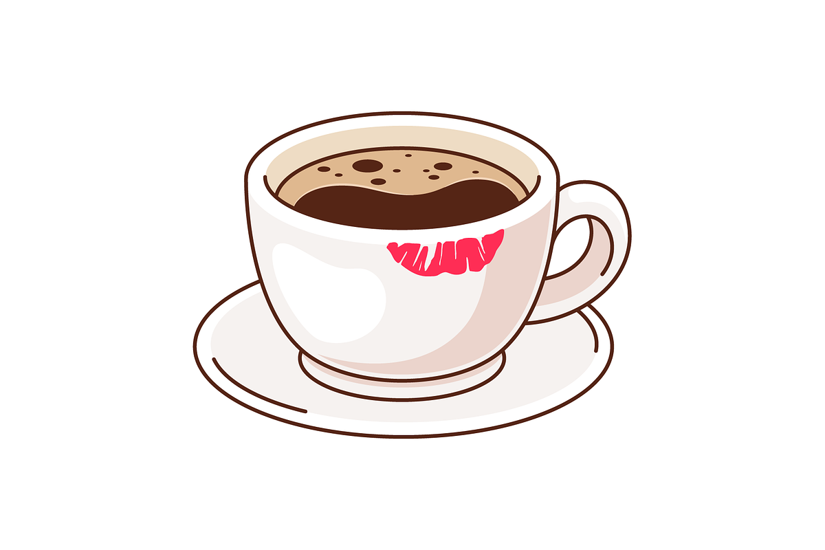 Coffee cup with lipstick mark, an Illustration by Cmeree (Photo 3 of 3)
