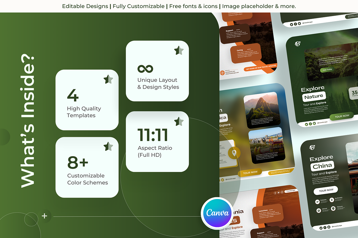 Travel Palette - Canva Templates, a Social Media Template by Exceptionalways (Photo 2 of 2)