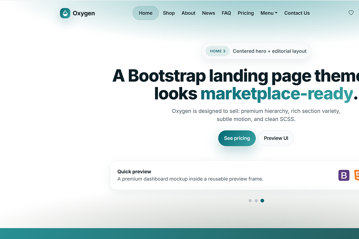 Oxygen Aura Bootstrap 5 Template, a Bootstrap Template by GeorgeMichel (Photo 5 of 11)