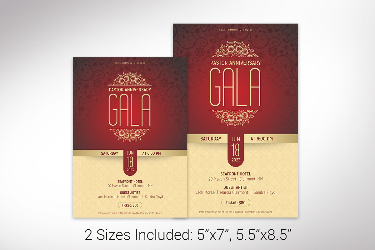 Pastor Anniversary Gala Flyer Templa, a Flyer Template by Godserv Designs (Photo 2 of 10)
