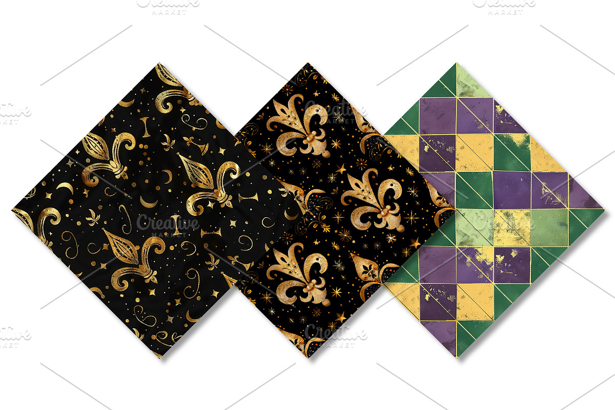 Mardi Gras Seamless Pattern Bundle, a Pattern Graphic by Canvas Craft (Photo 6 of 6)