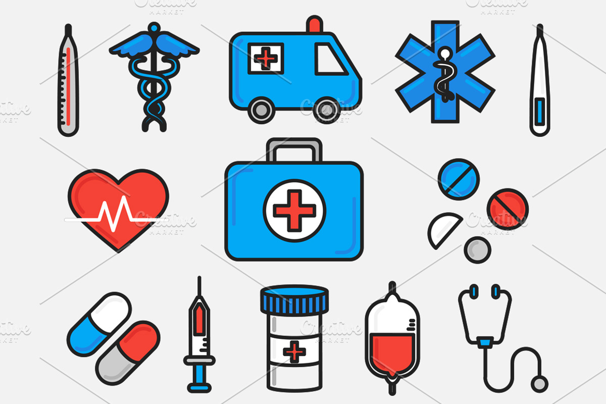 Medical Set Outlined & Colored, an Icon by DeniseUytiepo (Photo 2 of 5)