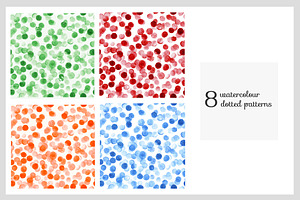 Watercolour dotted patterns