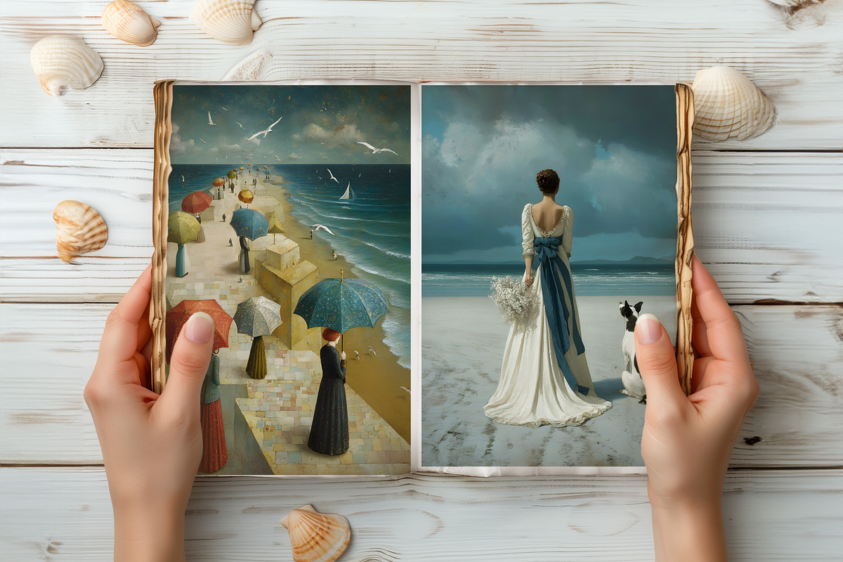 WAVES AND WHISPERS BEACH JUNK JOURNA, a Decorative Illustration by Daring Digies (Photo 9 of 9)