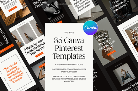 Luxury Canva Pinterest Templates, a Social Media Template by Glo Design Studio