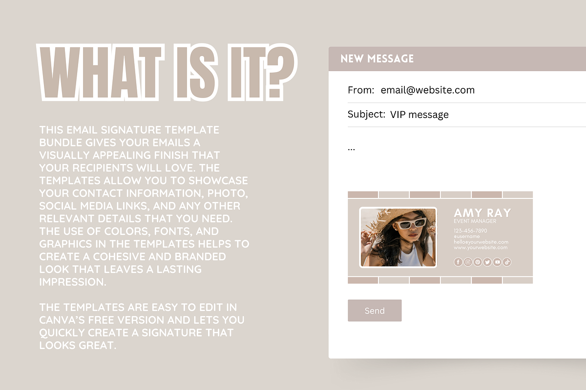 Canva Email Signature Bundle, an Email Template by SunshineStudioBoutique (Photo 2 of 9)