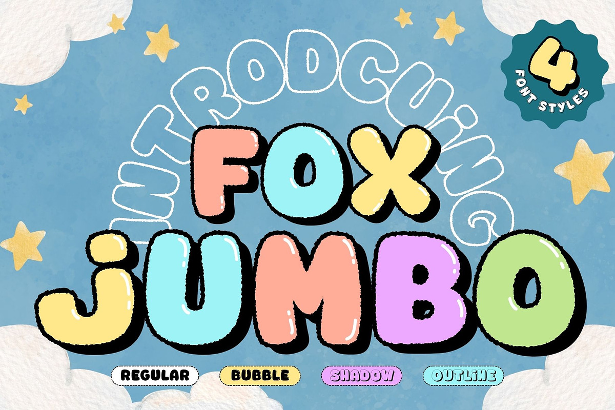 Fox Jumbo: 4 Font Styles, a Handwritten Font by Fox7 By Rattana (Photo 1 of 15)