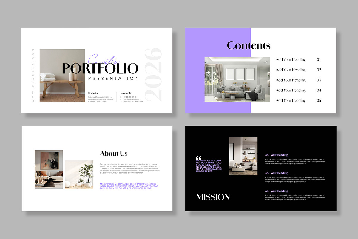 Luxury Style Portfolio Presentation, a Presentation Template by MightyDesign (Photo 2 of 7)