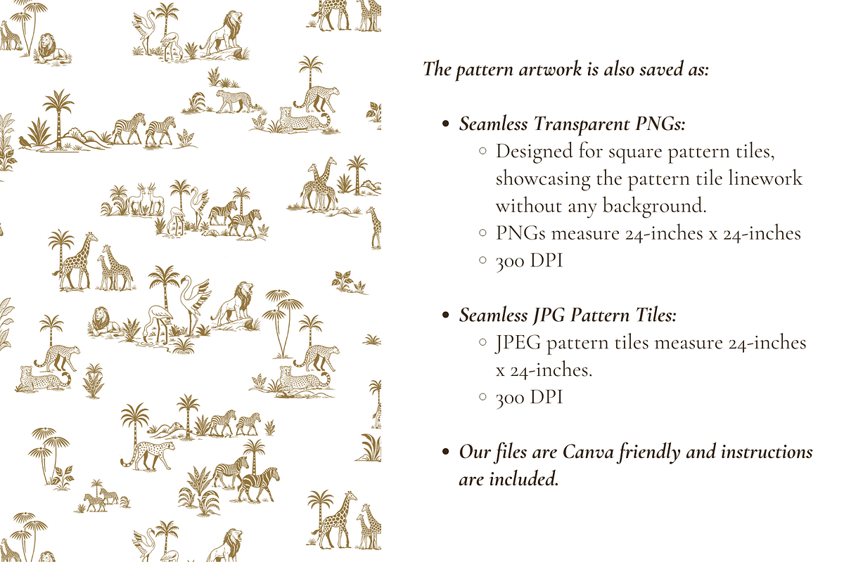 Refined Safari Toile de Jouy Pattern, a Wallpaper Graphic by Hughes Studio (Photo 6 of 8)