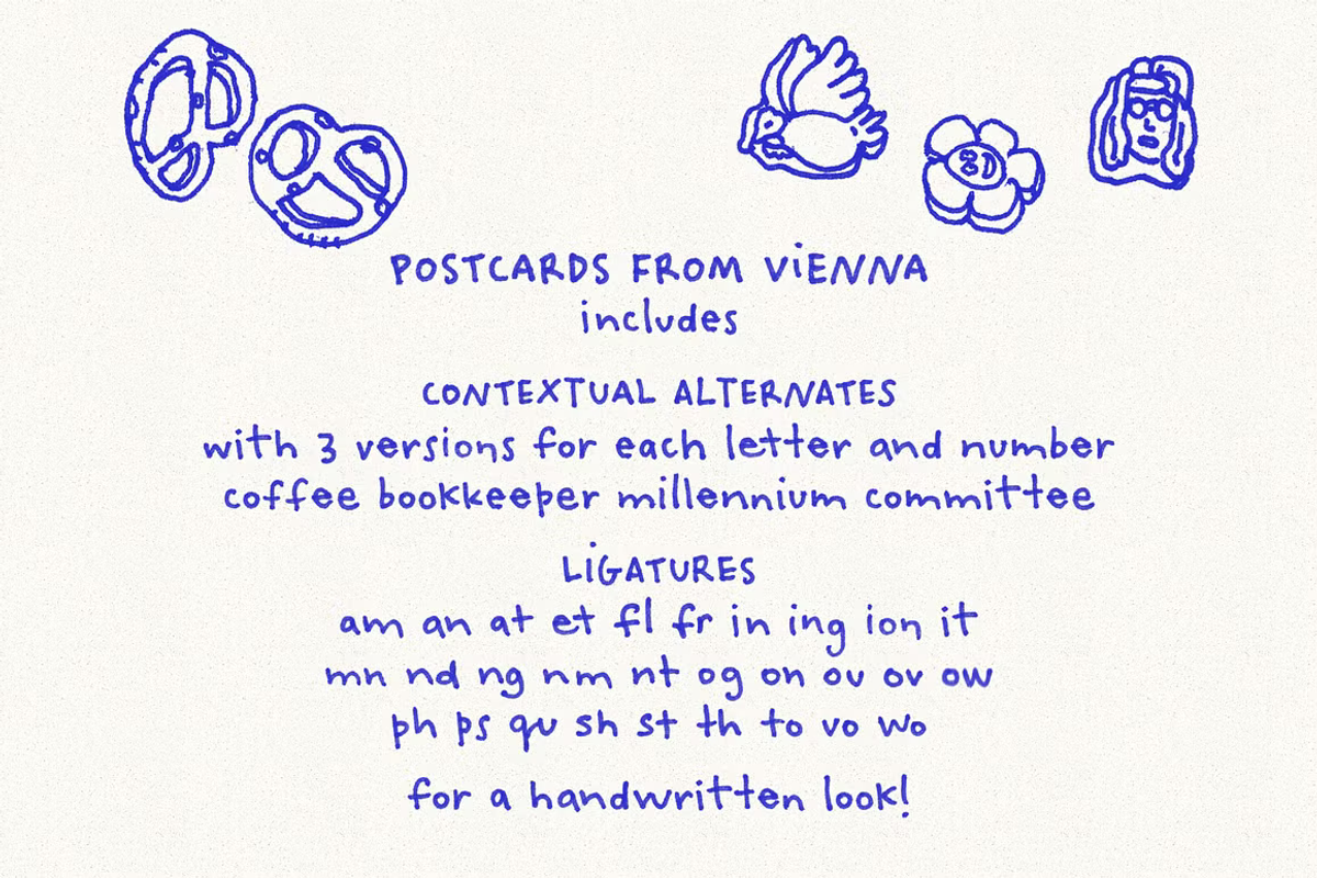 Postcards From Vienna SVG Font, a Handwritten Font by Ana's Fonts (Photo 2 of 11)