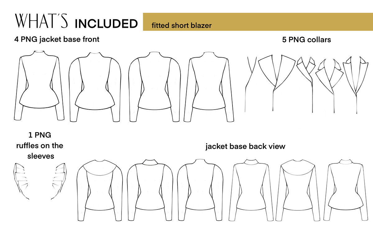 Blazer Constructor - Mix & Match set, an Object Graphic by designs.svkl (Photo 8 of 11)