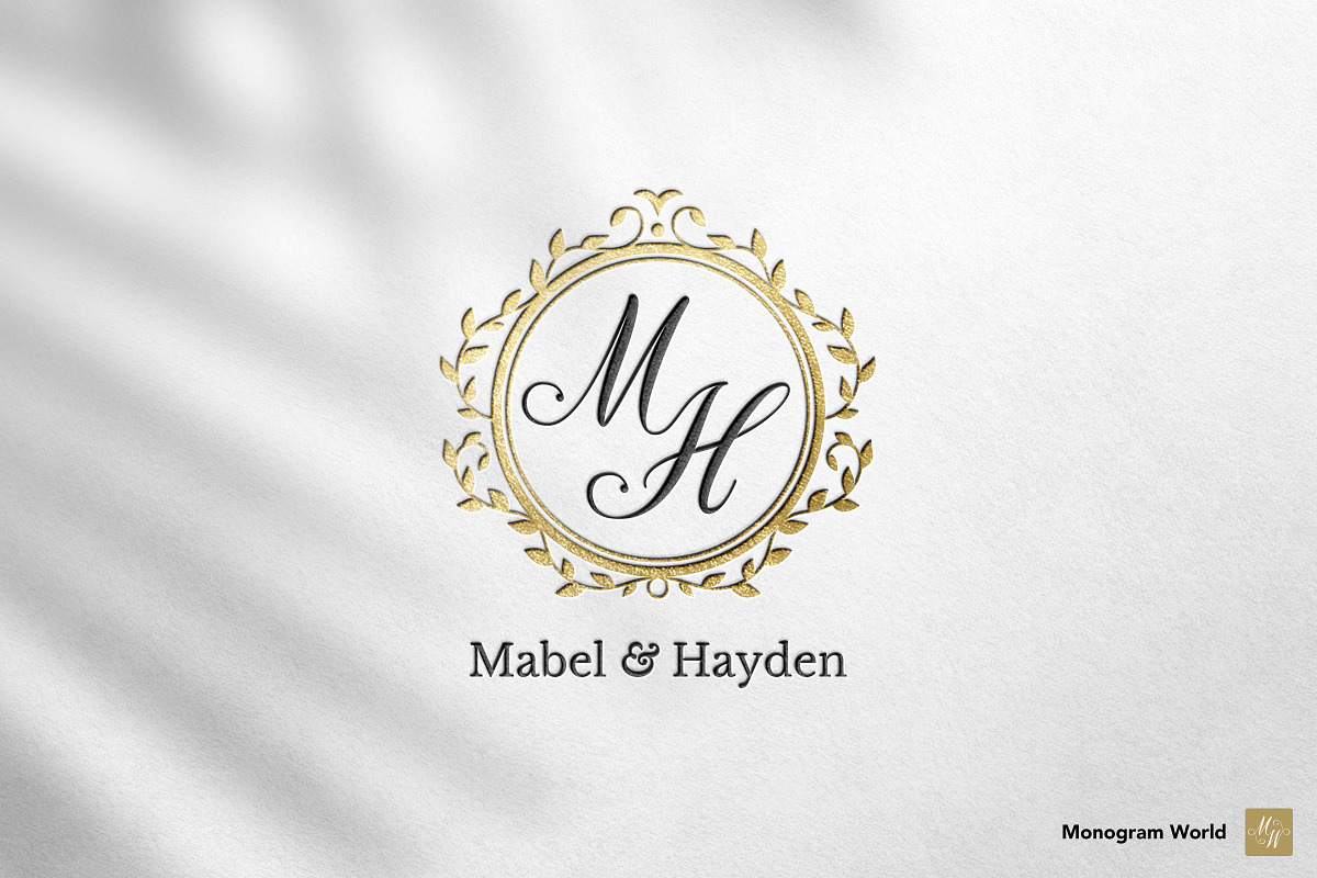 Wedding Monogram MH, a Branding & Logo Template by Monogram World