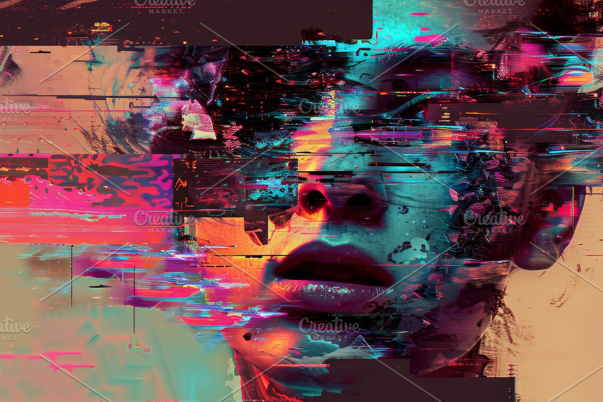 90 Glitch faces, a Person Illustration by Handmadefont (Photo 24 of 94)