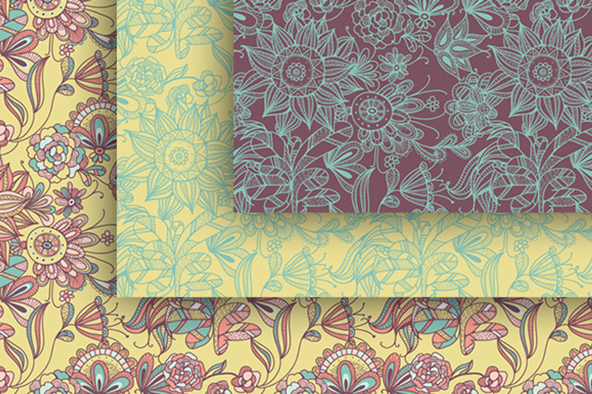 Floral romantic papers pack preview 3