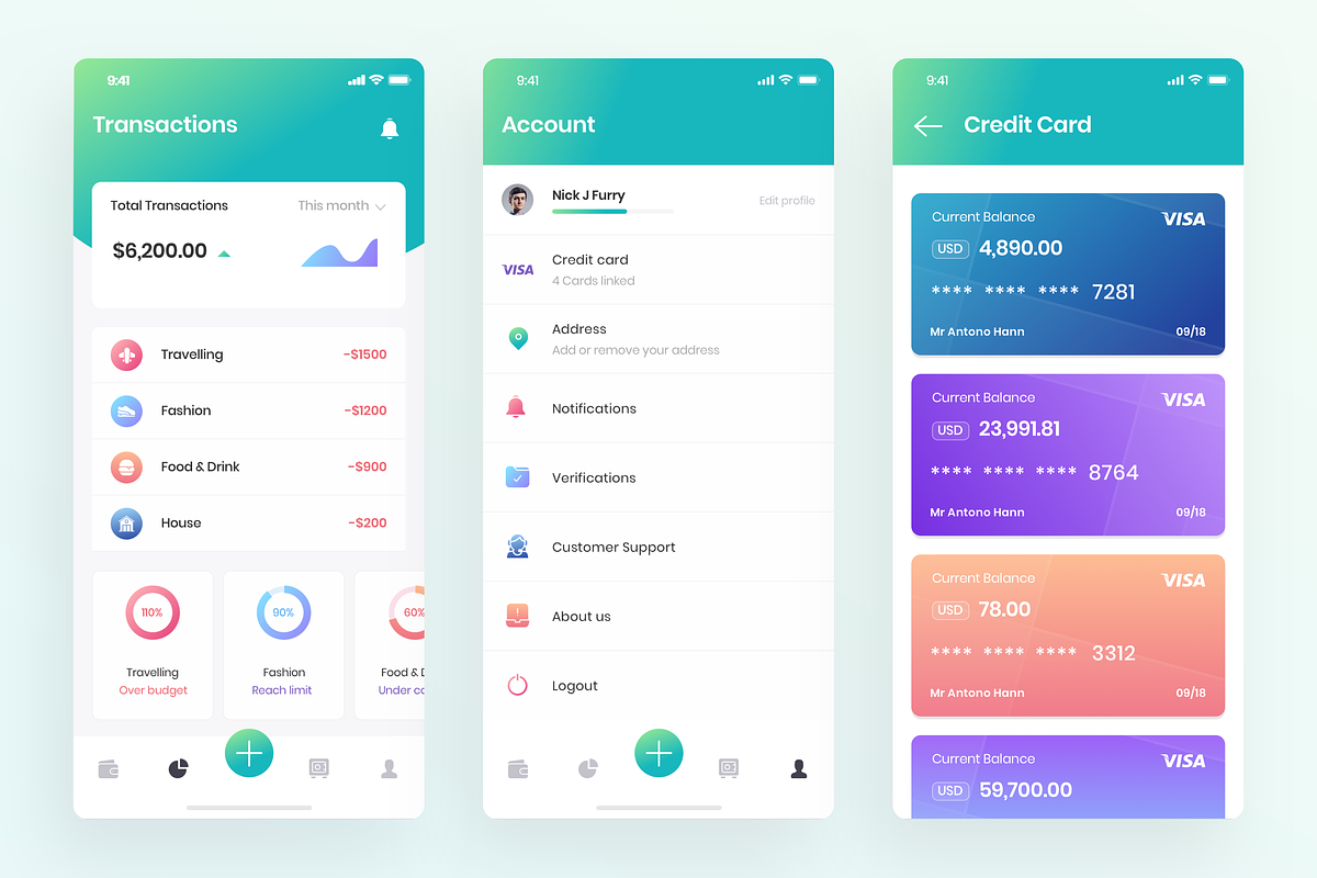 Kaya : Wallet App, an App Template by Designspace (Photo 6 of 7)