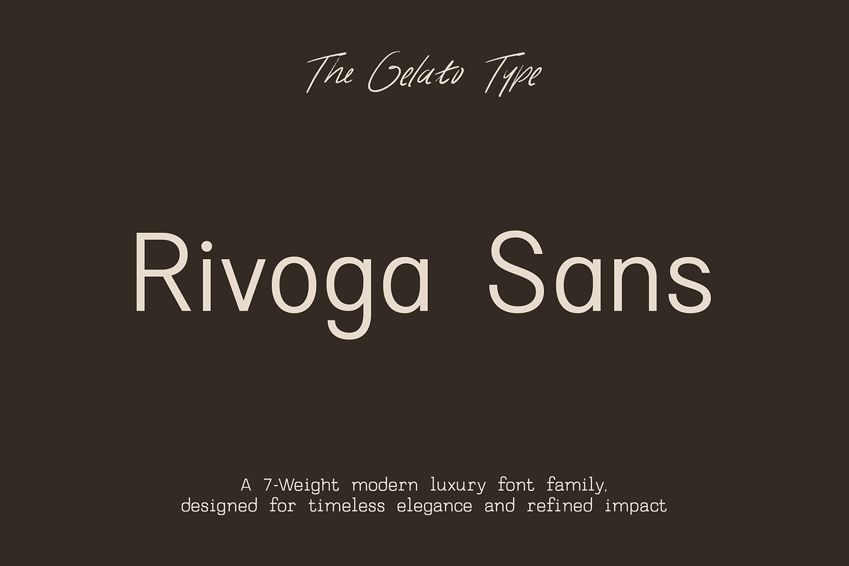 Rivoga Sans | Modern Organic Sans, a Sans Serif Font by The Gelato Type (Photo 1 of 14)