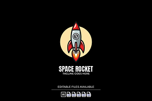 Space Rocket Simple Mascot Logo