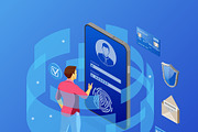 Cyber Security Isometric Concept, a Person Illustration by TAlex (Thumbnail 2 of 6)