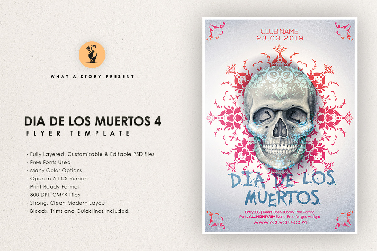 Dia De Los Muertos 4, a Flyer Template by What a Story (Photo 1 of 5)