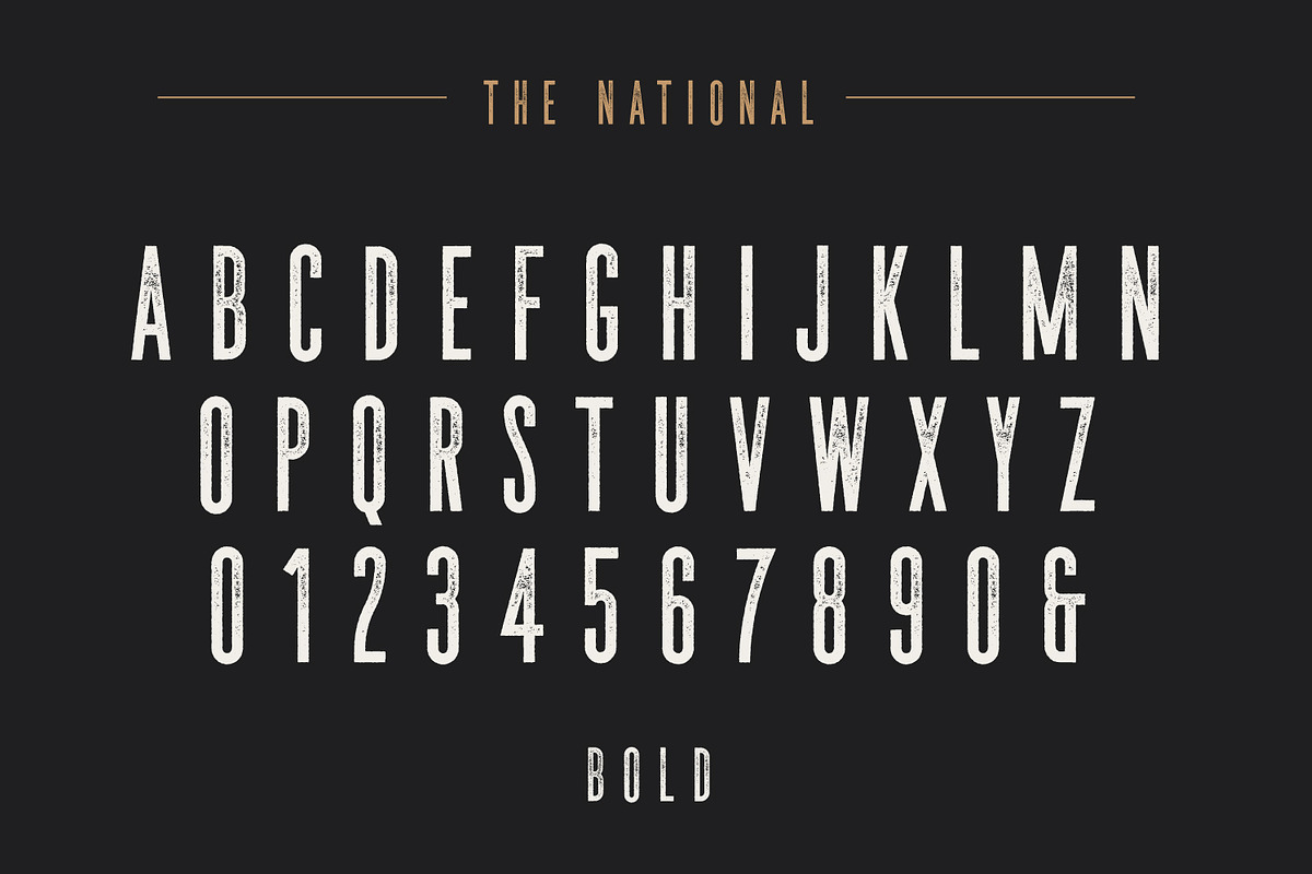 The National | Condensed Type Family, a Sans Serif Font by Hustle Supply Co. (Photo 11 of 15)