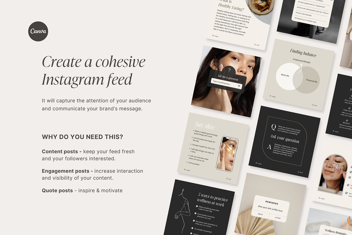 Health & Wellness Instagram Template, a Social Media Template by LiliesandBerries (Photo 5 of 21)