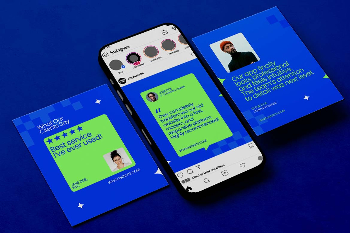 Customer Testimonial Instagram carou, a Social Media Template by Attype (Photo 2 of 5)