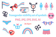 Transgender visibility set of symbol, a Decorative Illustration by JulyGart (Thumbnail 1 of 6)