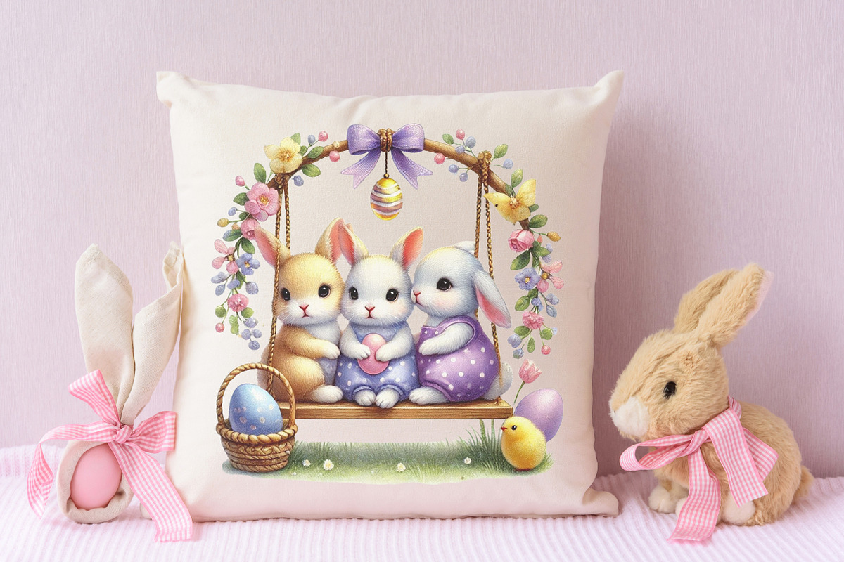 Easter bunnies family clipart, an Illustration by RobertsArt (Photo 7 of 7)