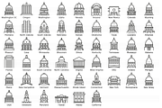 US State Capitols Icon Set, an Outline Icon by Jozsef Balazs-Hegedus (Thumbnail 2 of 6)
