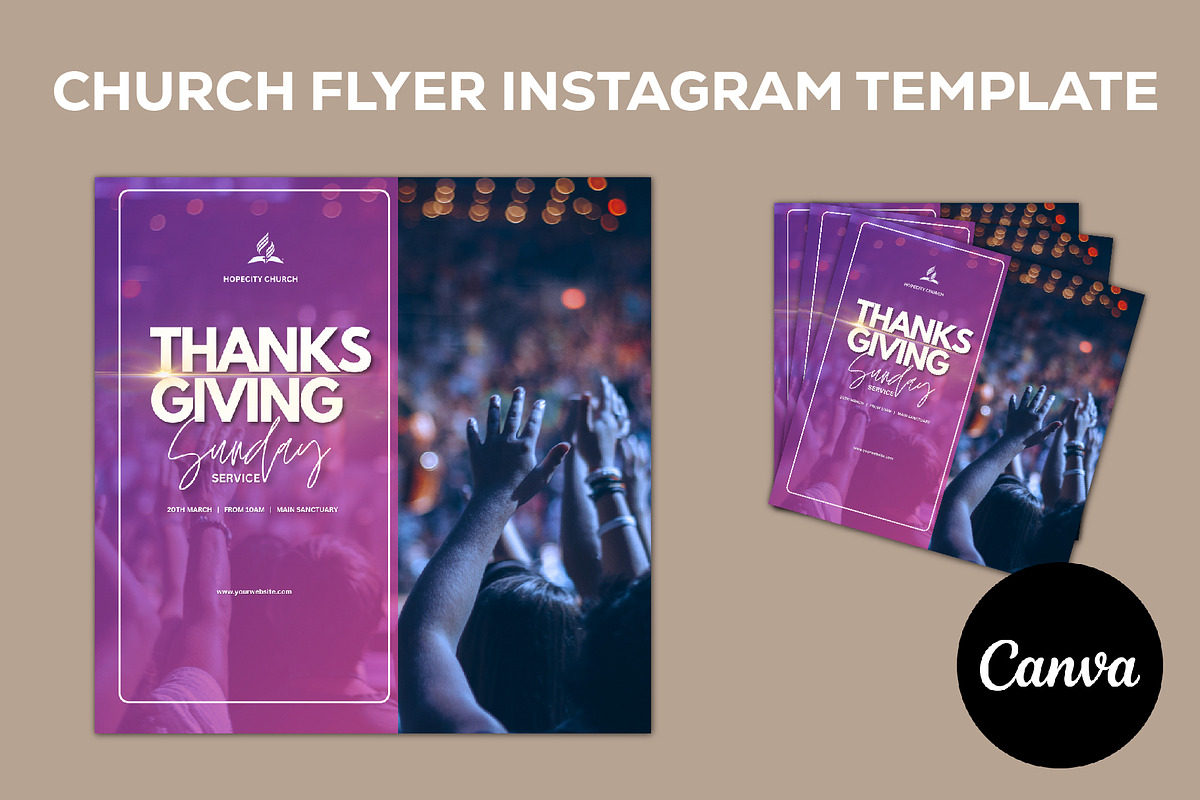 Church Flyer Canva Template, a Social Media Template by Sipi_Graphics (Photo 1 of 3)