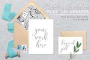 Wedding Invitation Mockup - Flat Lay, a Product Mockup by chattypress (Thumbnail 1 of 5)