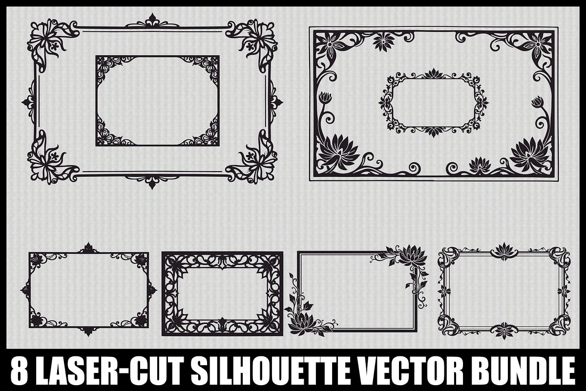 Ornate Silhouette Vector Designs, an Illustration by jahid234 (Photo 1 of 9)