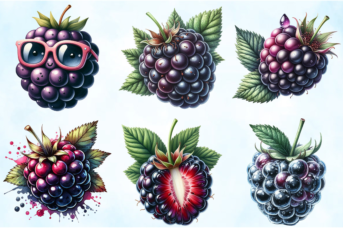Watercolor Blackberry Clipart, an Illustration by Craft Nest (Photo 3 of 6)