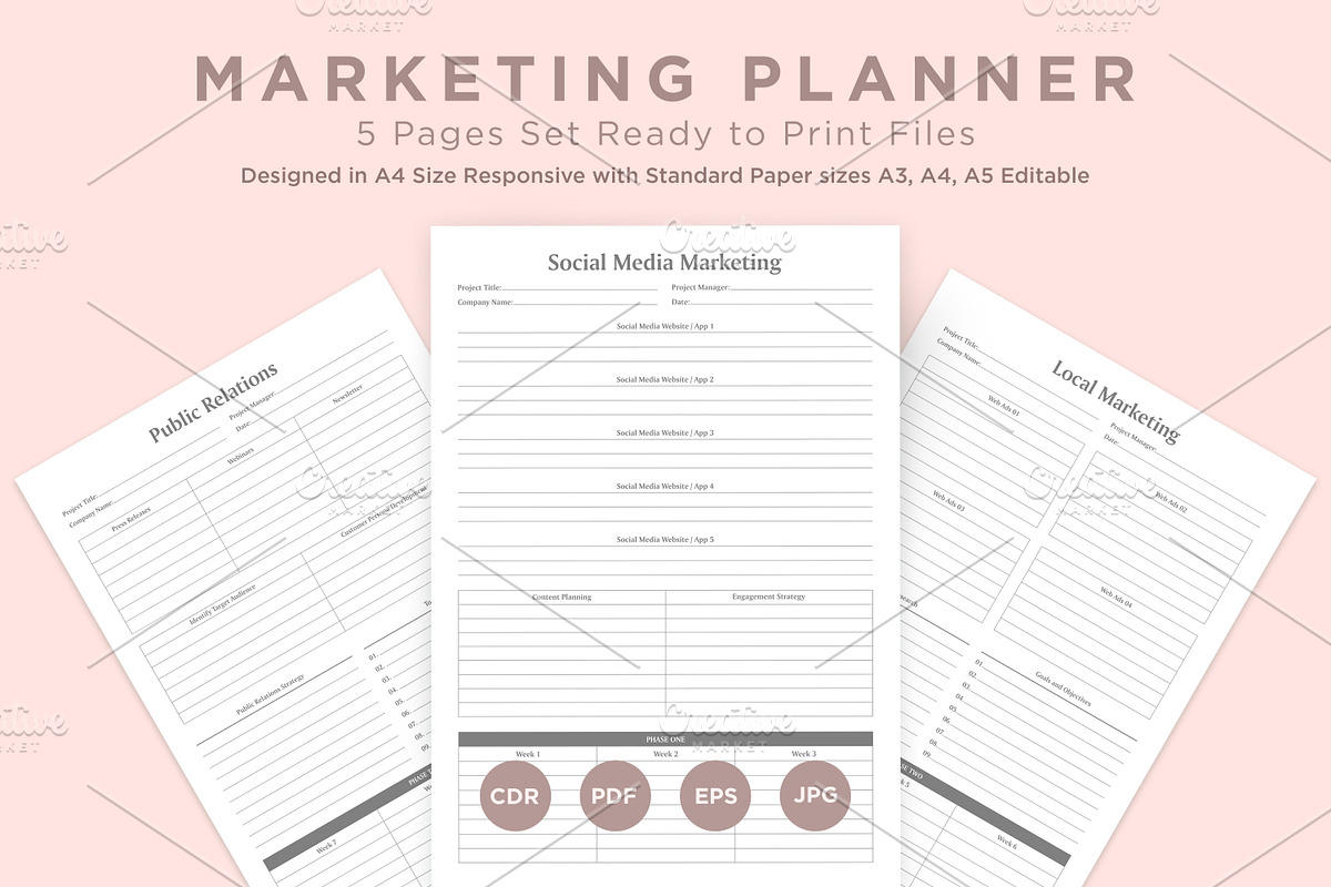 Marketing Planning Pages Set V-02, a Stationery Template by shahsoft (Photo 1 of 3)