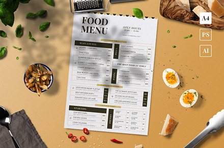 Modern Food Menu
