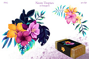 Neon Tropics watercolor, an Object Graphic by Salted Galaxy (Thumbnail 2 of 16)