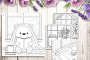 Rainy Day Cozy Coloring Pages Bundle, a Brochure Template by LA Design (Thumbnail 7 of 10)