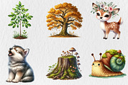 Woodland Animals Clipart, a Seasonal Illustration by Rose Art (Thumbnail 2 of 5)